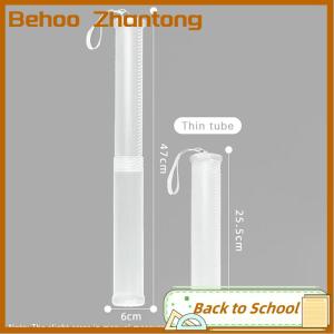 Behoo 1pc Cylinder Shape Student Supplies Pencil Case Pen Holder PP Portable Adjustable Pen Organizer Transparent