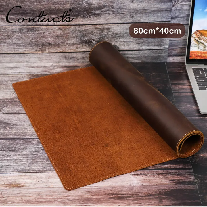 CONTACT'S Genuine Leather Office Desk Solid Color Mat Large Size MousePad Keyboard Pad Table Cover Pads Gamer For Laptop Computer