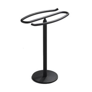 สแตนเลสชั้นวางผ้าขนหนูเคาน์เตอร์แบบพกพาที่แขวนผ้าเช็ดตัวหรูหราผู้ถือนาฬิกายืนผ้าเช็ดตัวแบบเรียบที่ทนทาน