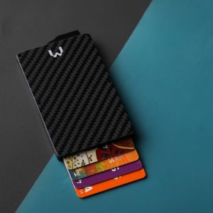 Mediatech 3K RFID Carbon Fiber Card Holder Black - Dompet Box RFID