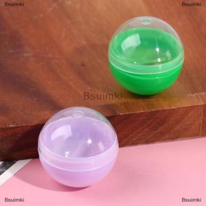 [COD] Bsuimki 100pcs nhựa rỗng Đồ chơi bán hàng tự động viên nang nửa rõ ràng nửa màu bóng tròn