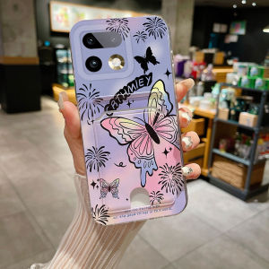 Phone Case for Realme 16t 16 Pro+ pro 5g New 2026 Butterfly Flower Pattern with Card Pocket Design Silicone Soft Casing for Realme 16pro+ Pro 16t 5g Fashion Phone Cover