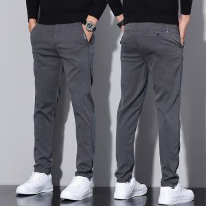 Men Formal Pants Office Stretchable Fit Thin Long Trousers Black Mens Casual Business Korean Pants Plus Size