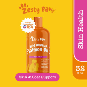 Zesty Paws Pure Wild Alaskan Salmon Oil Omega-3 EPA & DHA Cats Dogs (32oz / 946ml) (EXP:03 2027)