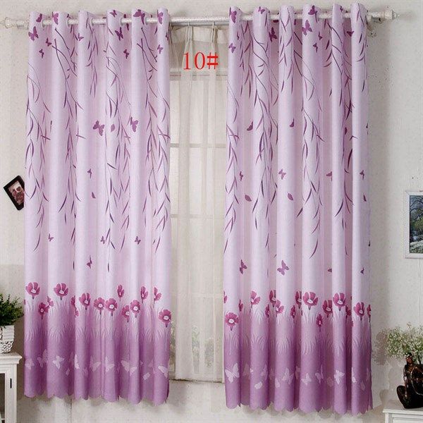 Rèm Khoen Lỗ, Khoen Ri đô, Rèm Dán Tường Mẫu HOA CỎ TÍM Chống Nắng ...