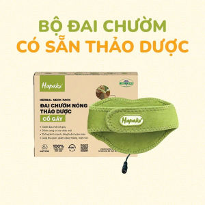 Đai chườm thảo dược giảm đau mỏi cổ gáy cho dân văn phòng người thoái hóa thoát vị đĩa đệm Hapaku - Làm nóng bằng điện