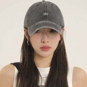 alo  New yoga hats for men and women vintage-style hard-top baseball caps couples style breathable sports sun protection hats
