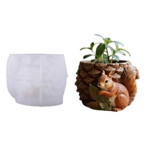 Reusable Squirrel Planter Silicone Mold Flowerpot Molds Suitable for Concrete Crafts Decorative Cups Gift Making