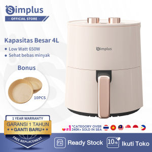Simplus Air Fryer Low Watt 650W Mesin Penggoreng Sehat Tanpa Minyak 4L Airfryer Hemat Listrik Kado Pernikahan/ Kost (Garansi Resmi 1 tahun/ COD)