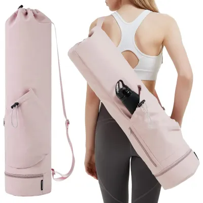 Tas Yoga Mat Besar Tali Adjustable Kompartemen Basah Kantong Botol & HP Bahan Tebal Tahan Air