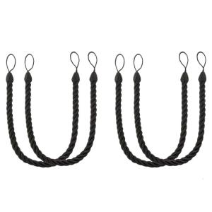 4Pack Natural Cotton Rope Curtain Tiebacks Handwovens Bohos Styles Decorative Drape Holdbacks for Home and Office Drapery