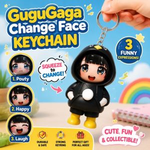 GuguGaga Face Changing Toy Keychain Cute Cartoon Stress Relief Squeeze Toy Bag Pendant Gift for Kids