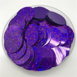 200Pcs 25mm Colorful Large Sequins With 1 Side Hole PVC Flat Round Loose Sequin Paillettes Sewing Craft DIY Scrapbooking Pendant