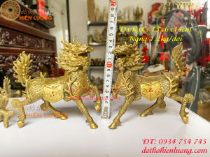 Đôi long mã bằng đồng phong thủy 2 cỡ: cao 11cm và cao 14cm