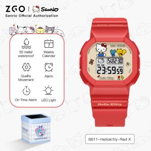 ZGO Sanrio Melody Kids Watch For Girls 50M Waterproof Digital Luminous Fashion Student Birthday Gift 8611