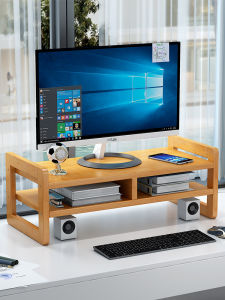 1/2 Tiers Wood Monitor Riser Stand with Storage Organizer Desktop Ergonomic Monitor Stand Riser Desktop Stand for Laptop Computer Screen Shelf