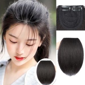 YOYO CHARMING ฟูฟ่อง แผ่นรองผมแบบไร้รอยต่อ แผ่นรองสังเคราะห์ แผ่นรองธรรมชาติ คลิปต่อผม ที่ม้วนผม ดำ ชิ้นส่วนปกด้านบน ผู้หญิง