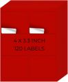 Red Printable Address Labels 3-1/3" × 4" Self-Adhesive Vinyl Shipping Blank Stickers Removable Mailing Decals for Inkjet Printer 120 Labels. 