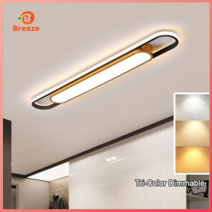 LED Ceiling Lamp Tri-color Chandeliers Acrylic Linear Ceiling Lights for Living Dining Room Aisle
