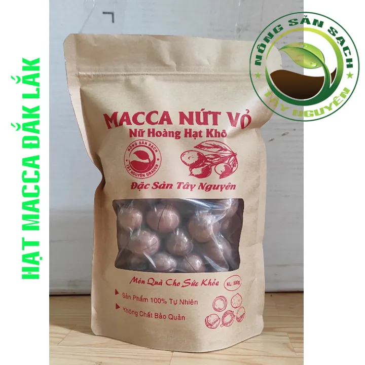 1KG Hạt mắc ca nứt vỏ - Hạt macca đắk lắk - Hạt macca (tặng kèm dụng cụ tách vỏ)