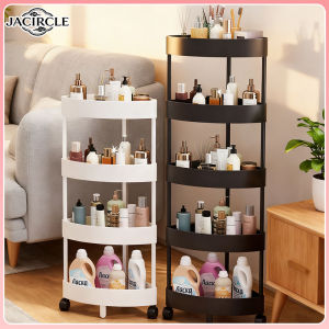 JACIRCLE 3/4/5Tier Multi-Layer Bathroom Storage Shelf Cart Movable Floor-Standing Toilet Kitchen Bathroom