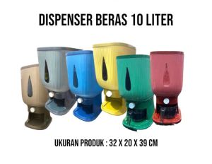 DISPENSER BERAS 12KG RICE BOX TEMPAT PENYIMPANAN BERAS OTOMATIS DENGAN WADAH PENYARING SUDAH DIRAKIT FREE PACKING BUBBLE & DUS VD