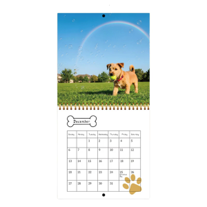2026 Dog Theme Wall Calendar Planner With Unlined Daily Blocks and Date Highlight from Jan to Dec For Home Office Desk