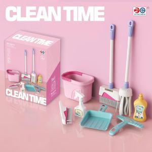 8Pcs Kid Pretend Play Clean Set Pretend Play Kids Cleaning Toys Home Cleaning Broom Brush Toy