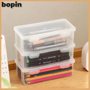 Bopin กล่องใส่เครื่องสำอางกล่องใส่ดินสอโปร่งใสที่ใส่แปรงอายแชโดว์แบบบลัชออนที่เก็บเครื่องเขียนบนโต๊ะ
