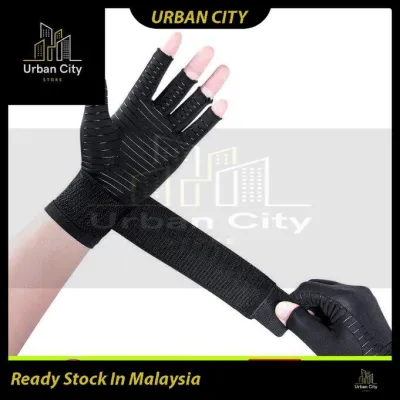 Copper Fiber Therapy Compression Gloves Hand Arthritis Joint Pain Relief Therapy Gloves With straps