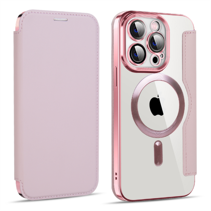 Pink Iphone 11 Phone Case Flip HOCE Leather Flip Wallet Magnetic