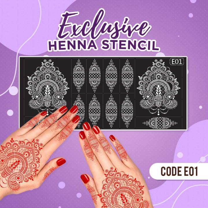 Henna Stencil Tattoo (10 Sheets) Self-Adhesive Beautiful Body Art Designs -  Temporary Tattoo Temples : Amazon.in: Beauty