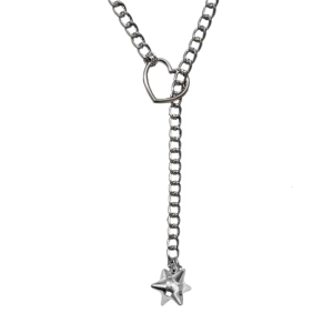 Handmade Gothics Heart Pendant Necklace for Women Adjustable Slip Chain in Black Gold Silver Daily Use Stylish Outfits