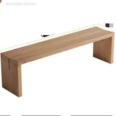 Urban Echo Dunji Chair White Ash Wood Long Bench Wabi-Sabi Style Natural Wood Shoe Changing Bench Cushion Dining Table Long Bench Bedroom Solid Wood Bed End Stool