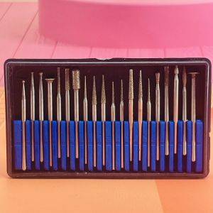 20pcs/box 2.35mm Dental Sintered Diamond Point Polisher Shank Rotary Bur Set