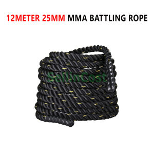 SellinCost 3m 9m 12m 15m 25mm MMA Battling Rope Poly Dacron Training Wall Mounted Anchor Power Muscle Battle Rope Martial Art Strength Workout Battle Battling Hook Tali Exercise Tali Gym