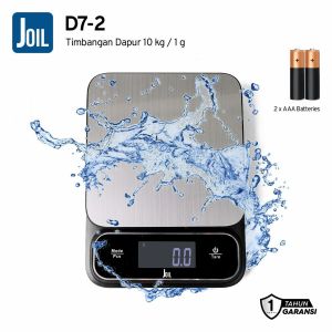 Joil Timbangan Dapur Digital 1gr/10Kg Waterproof Akurat dengan Fitur Tare Chargeable - D7