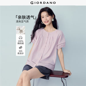 GIORDANO Women Shirt Loose Fit Shirt Non-Elastic Shirt Woven Fabric Item No. 05346493 High Quality Comfortable Daily Wear
