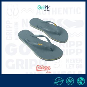 GriPP - Glitzy Grey Yellow Indian Sandal Jepit