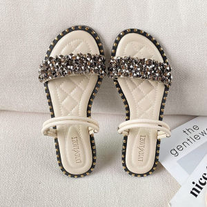 IELGY Sandals 2024 womens flat two-wear fairy style slippers