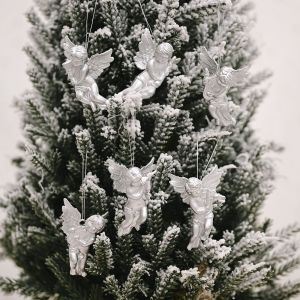 XYAX Cherub Mini Christmas Tree Decor Miniature Creative Gold Silver Angel Pendant Angel Ornament Angels Figurine Hanging Ornaments