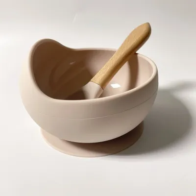 304 Stainless Steel Bowl with Lid Silicone Spoon Fork Set Anti-Scald Baby Feeding Tableware for Baby