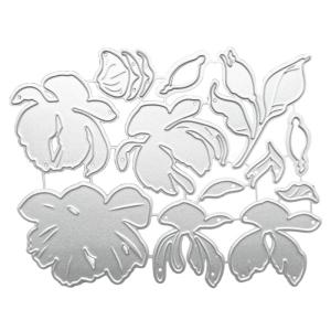 แม่พิมพ์โลหะสำหรับที่ตัดลายกระดาษแสตมป์รูปใบไม้รูปต้นไม้ดอกไม้แบบทำมืออัลบั้มรูปกระดาษแม่พิมพ์ลายฉลุบัตรงานฝีมือ
