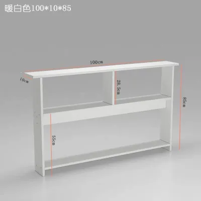 Simple Wooden Narrow Gap Bedside Table Slim Space Saving Sofa Side Storage Rack Multi Layer Display End Table for Bedroom Living Room Small Condo