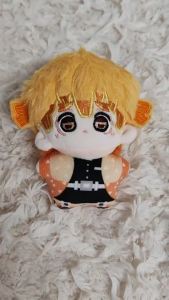 Evelyn 10cm Anime ‌Demon Slayer Agatsuma Zenitsu Plush Doll Pendant Cosplay Stuffed Toy Birthday Gift