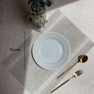 จานรับประทานอาหาร สีขาวสวย เซรามิคคุณภาพดี 1 ใบ กว้าง 21 ซม.