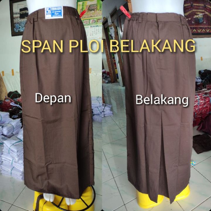 seragam sekolah - span ploi belakang panjang / belah belakang SMP SMA kerja warna hitam dan coklat