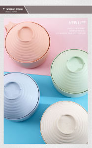 Plusone 4 pcs set Mangkok  kanak-kanak/bubur Free Alat Makan Sendok Garpu Sumpit - 1204