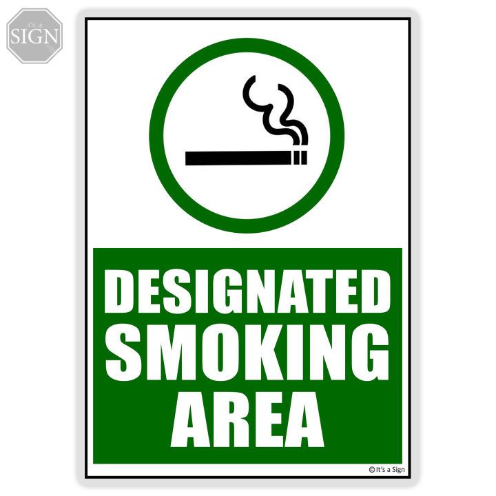 Designated Smoking Area Sign - Laminated Signage - A4 / A5 Size | Lazada PH