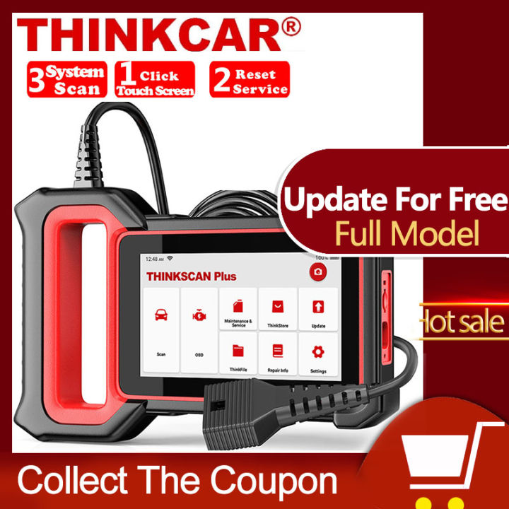 THINKCAR ThinkScan Plus S4 - 5 inch OBD2 Scanner Car Code Reader Professional Vehicle Diagnostic Tool